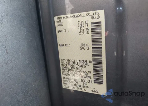 2020 Nissan Maxima Sv Xtronic Cvt из США, поврежденный, VIN 1N4AA6CV5LC361521